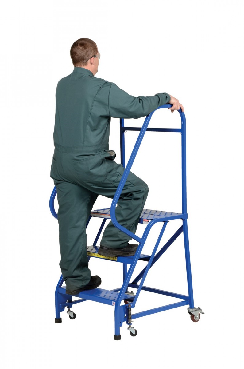 rolling step stool with handrail